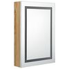 vidaXL Bathroom Cabinet White and oak MDF with melamine finish, glass