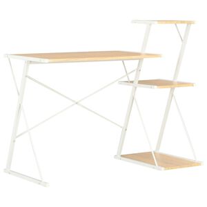 vidaXL Desk White and Oak
