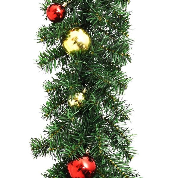 vidaXL Christmas Garland Green, Gold, Red PVC 32.8 ft Ornaments