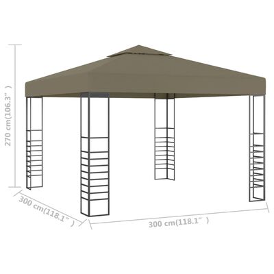 vidaXL Garden Marquee 9.8'x9.8' Taupe 0.6 oz/ft²