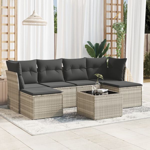 vidaXL Garden Sofa Set Light grey