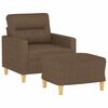 vidaXL Sofa Chair with Footstool Brown 23.6" Fabric