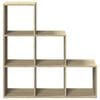 vidaXL Room Divider Bookcase Sonoma oak Engineered wood 3-Tier Bookcase