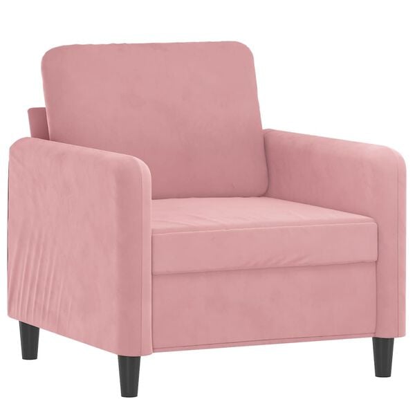 vidaXL Sofa Chair Pink Velvet Single Stylish Look Armchair
