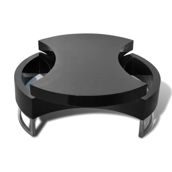 vidaXL Coffee Table High gloss black MDF and Stainless Steel