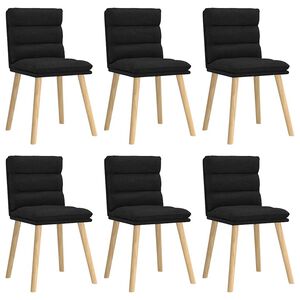 vidaXL Dining Chair Set of 6 Black