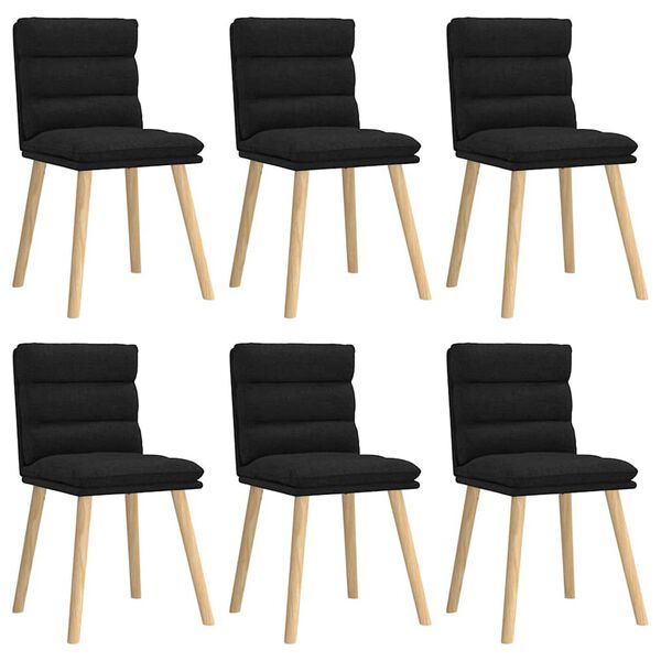 vidaXL Dining Chair Set of 6 Black