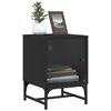 vidaXL Bedside Cabinet Black Engineered wood, glass, steel
