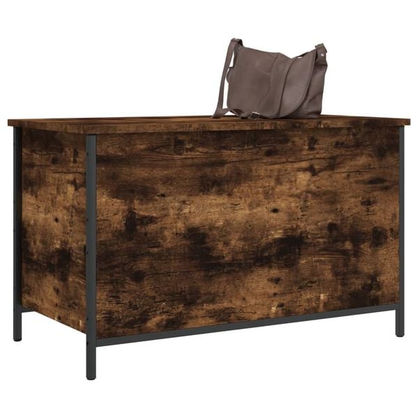 vidaXL Storage Bench Smoked oak Engineered wood, metal Compact