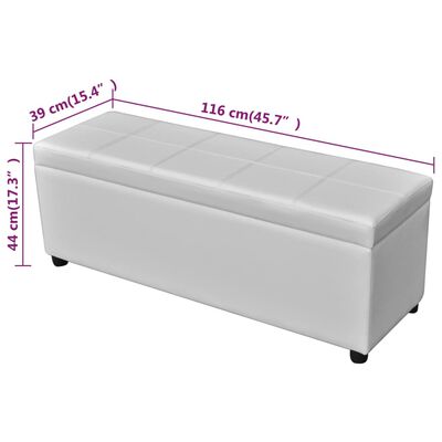 vidaXL Long Storage Bench White