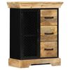 vidaXL Sideboard Brown and Black Solid Mango Wood and Powder-Coated Iron