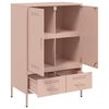 vidaXL Highboard Pink Cold-rolled steel 26.8x15.4x40.0 in Highboard