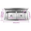 vidaXL Kitchen Sink Double Basin Stainless Steel