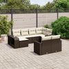 vidaXL Garden Sofa Set Brown, Cream White