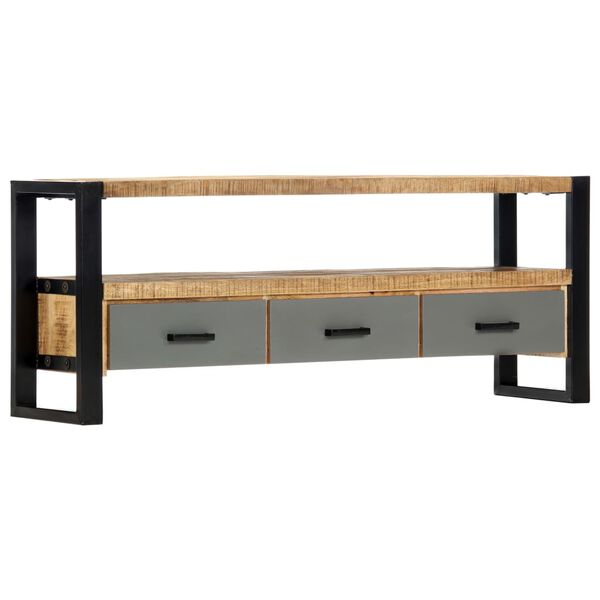 vidaXL TV Cabinet Natural Mango Wood and Black