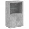vidaXL Sideboard Concrete Grey Engineered Wood, Glass Large Sideboard