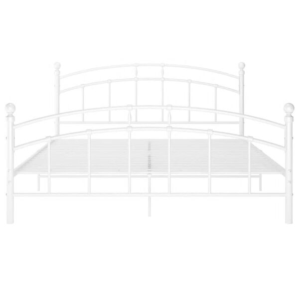 vidaXL Bed Frame White Powder-coated Metal Full Durable Bed Frame