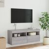 vidaXL TV Wall Stand with LED Lights Gray Sonoma 39.4"x11.8"x15.7"
