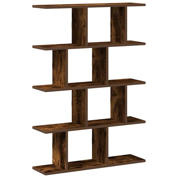vidaXL Wall Cube Shelf Smoked Oak Engineered Wood Medium Wall Cube Shelf