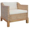 vidaXL Sofa Set Natural Natural Rattan Medium Removable Covers