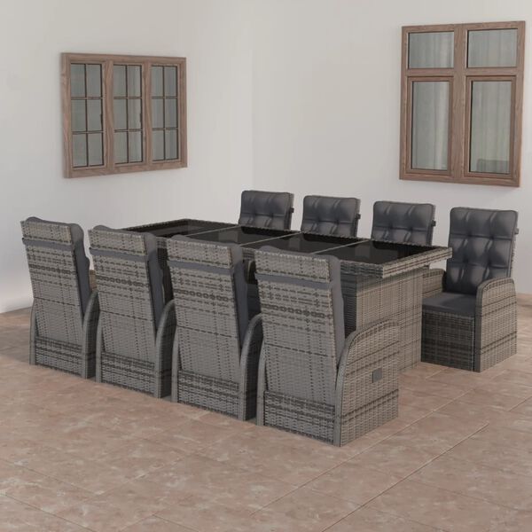 vidaXL Outdoor Dining Set Grey, Dark Grey