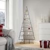 vidaXL Metal Christmas Tree Black Powder-coated steel Large Collapsible