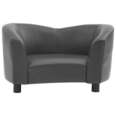 vidaXL Dog Sofa Gray 26.4"x16.1"x15.4" Faux Leather