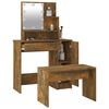 vidaXL Dressing Table Set With LED Smoked Oak Engineered Wood Standard