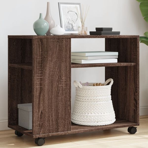 vidaXL Side Table Brown Oak Engineered Wood Medium Side Table