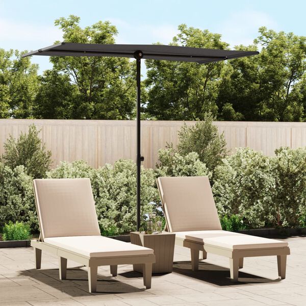 vidaXL Garden Parasol Anthracite Polyester, Aluminum 70.9 x 43.3 x 81.9 in
