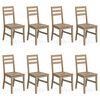 vidaXL Dining Chair Set of 8 Brown Solid acacia wood Medium Durable