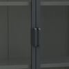 vidaXL Highboard Anthracite Steel, Tempered Glass Large Highboard