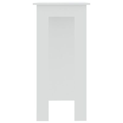 vidaXL Bar Table with Shelf White 40.2"x19.7"x40.7" Chipboard