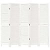 vidaXL Room Divider 5 Panels White Solid Wood Paulownia