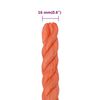 vidaXL Work Rope Orange 0.63 " 164.0 ' Polypropylene