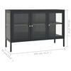 vidaXL Sideboard Anthracite Powder-coated steel, tempered glass Medium