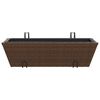 vidaXL Planter Brown Poly Rattan Medium Tough Planter Trapezoidal