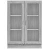 vidaXL Display Cabinet Grey Sonoma Engineered wood and glass Large