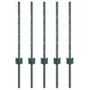 vidaXL Fence Posts Height Adjustable 5 pcs Green 23.6" Steel