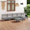 vidaXL Garden Lounge Set Grey Solid Pinewood 6 Piece Set Modular