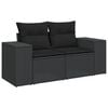vidaXL Garden Sofa Set Black Poly Rattan Large UV-resistant materials