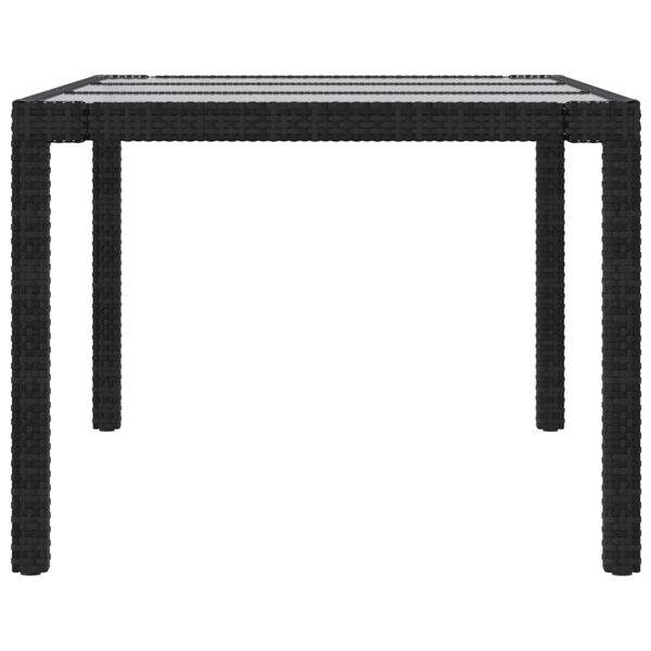 vidaXL Garden Table Black Poly rattan Large Durable Garden Table