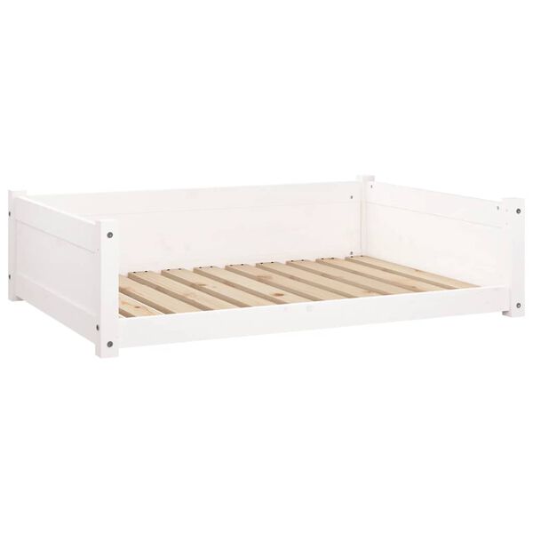 vidaXL Dog Bed White Solid pine wood Medium Minimalistic Dog Bed
