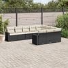 vidaXL Garden Sofa Set Black and Cream