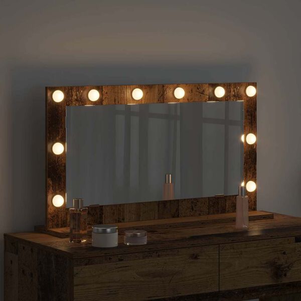 vidaXL Vanity Mirror with Mirror Old Wood 31.50 x 17.72 x 7.09 in