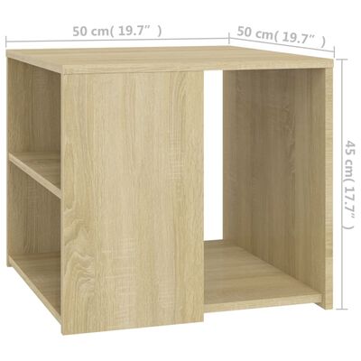 vidaXL Side Table Sonoma Oak 19.7"x19.7"x17.7" Engineered Wood