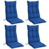 vidaXL Highback Chair Cushion Set of 4 Royal Blue