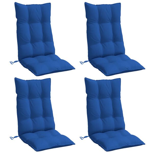 vidaXL Highback Chair Cushion Set of 4 Royal Blue