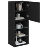 vidaXL TV Cabinet Black Engineered wood, glass Medium Wall mounting