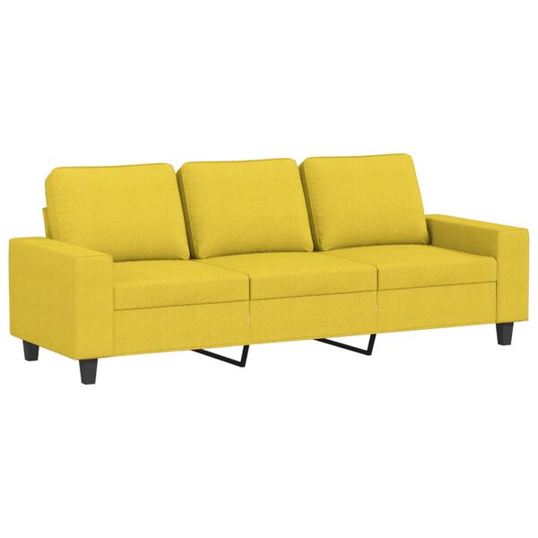 vidaXL 3-seater Sofa Light Yellow Fabric (100% polyester), metal, textilene
